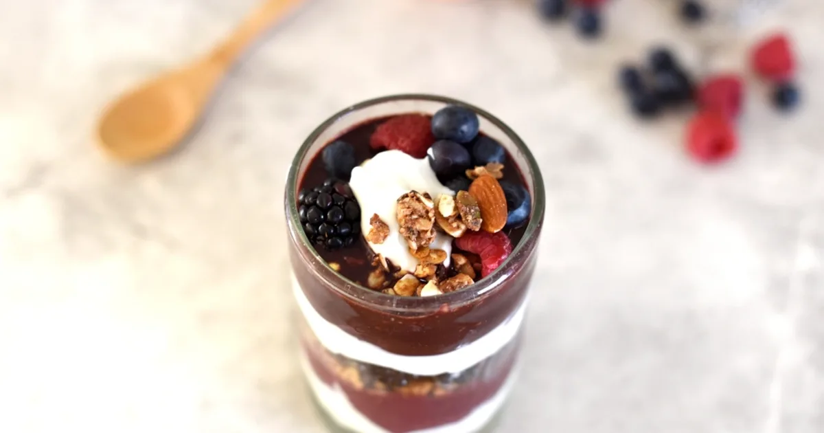 Berry trifle in a glass